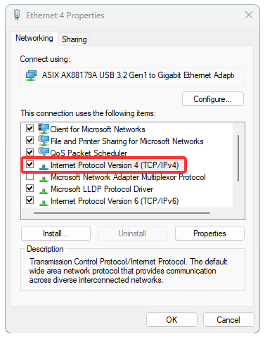 Ethernet Properties