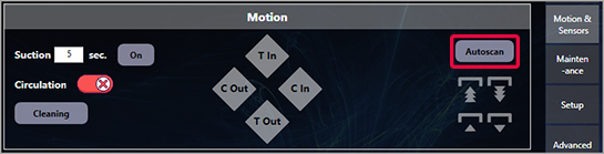 Autoscan button on Motion & Sensors tab