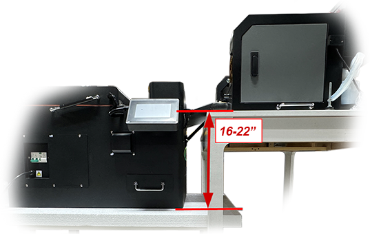 DTF Mini oven to printer height difference.