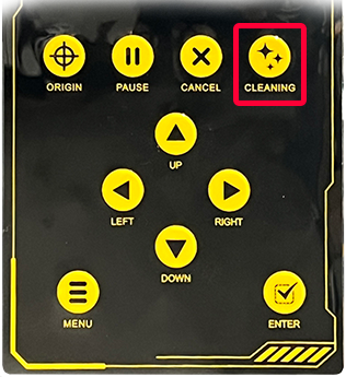 Omni DTF Mini control pad's Cleaning button