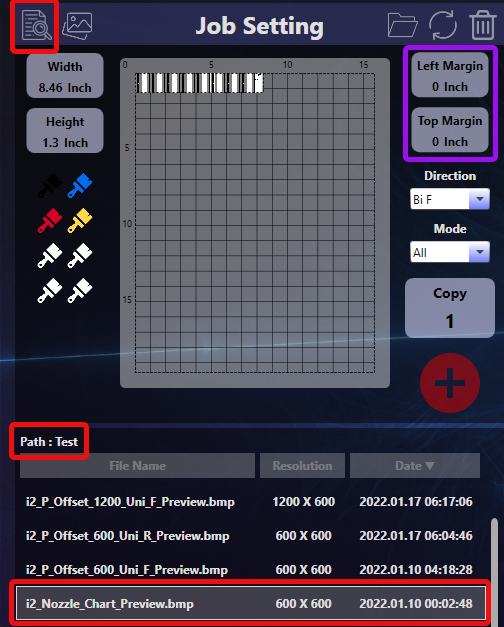 Mechanical Offset calibration Job Setting