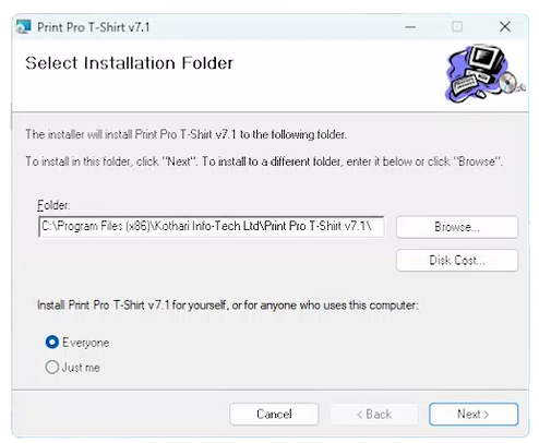 Folder and user selection
